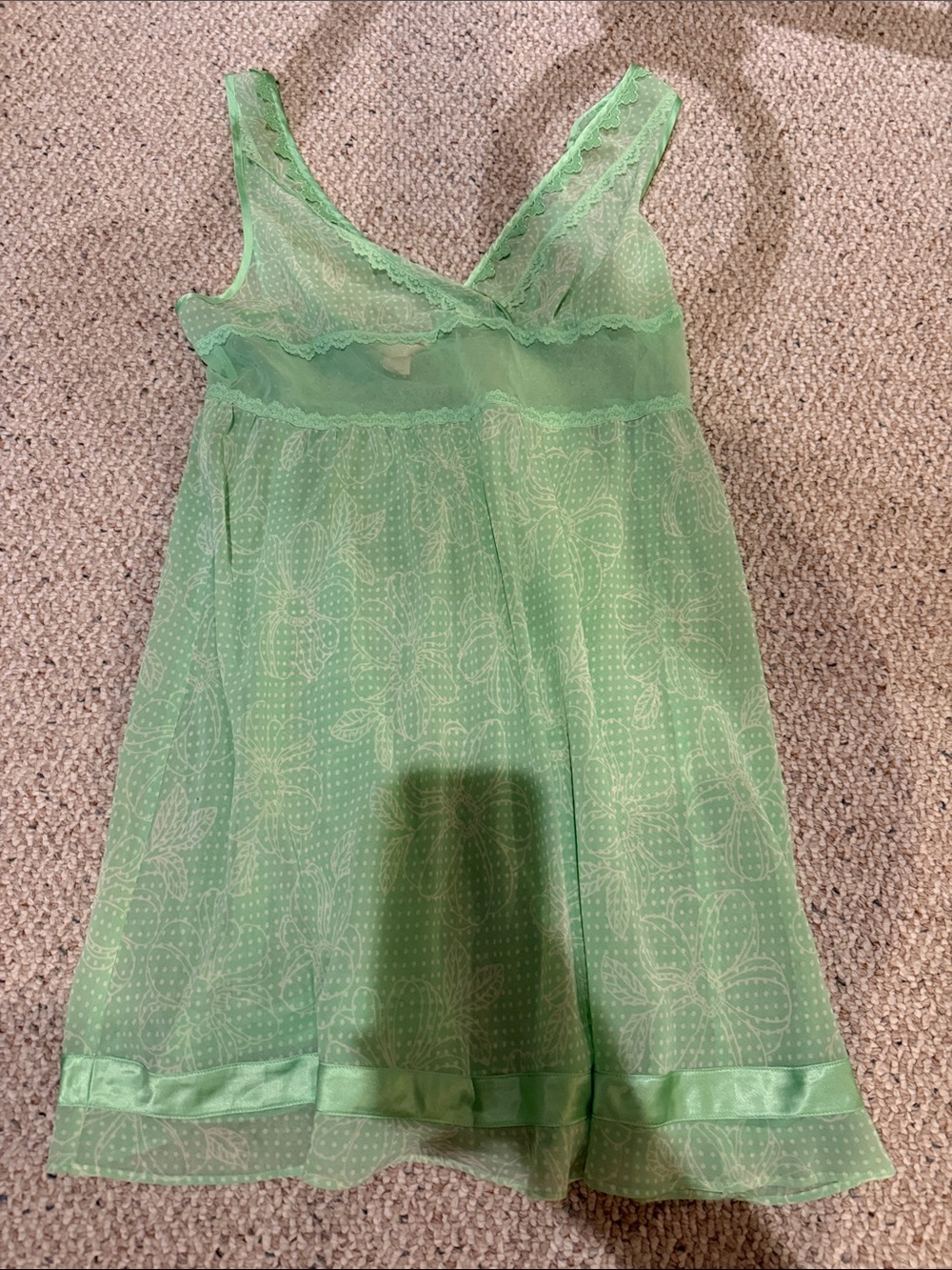 Victoria’s Secret Sheer Floral Lace Chemise Nightdress in Mint Green